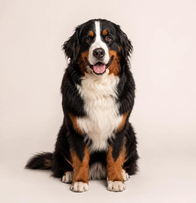 Hond met lange dubbelvacht en ondervacht