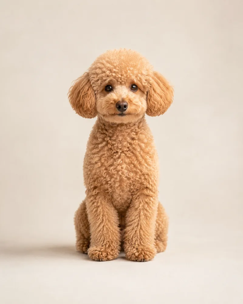 Hond met krullende doorgroeiende vacht